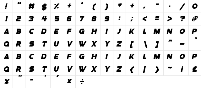 Angelic Child Italic font glyph preview Angelic Child Italic font glyphpreview