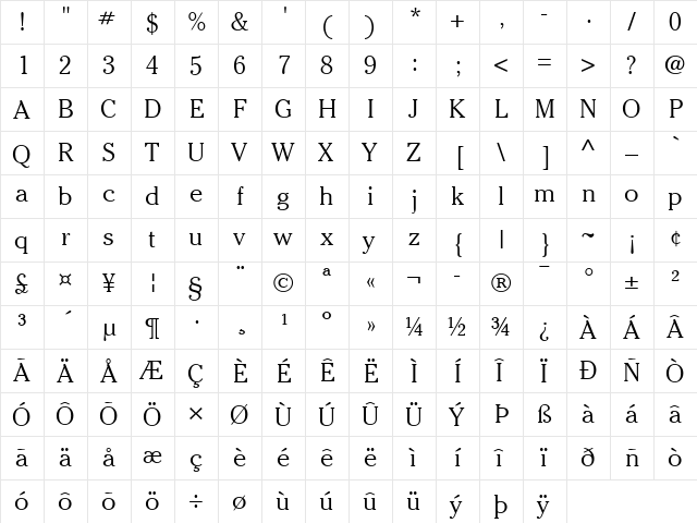 Cheltenham LT Light Regular font glyph preview Cheltenham LT Light Regular font glyphpreview