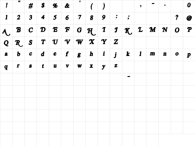 Rolling Rocker Regular font glyph preview Rolling Rocker Regular font glyphpreview