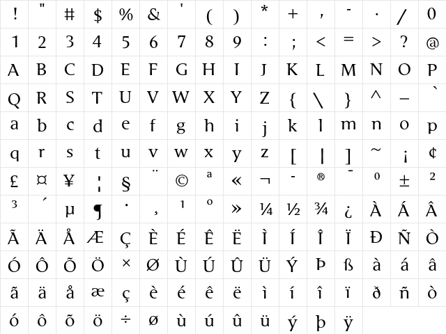 Areplos Book Pro Regular font glyph preview Areplos Book Pro Regular font glyphpreview