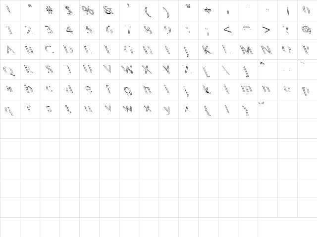 Linguini 7 Regular font glyph preview Linguini 7 Regular font glyphpreview