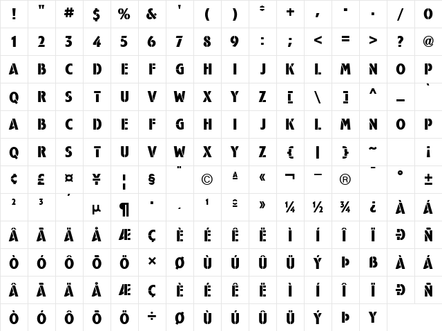 Campaign ICG Regular font glyph preview Campaign ICG Regular font glyphpreview