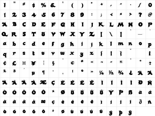 Candles Regular font glyph preview Candles Regular font glyphpreview