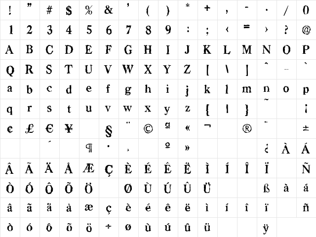 CasadRandom Bold font glyph preview CasadRandom Bold font glyphpreview