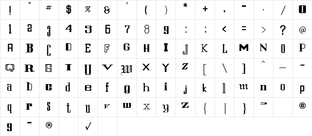 RULAND Regular font glyph preview RULAND Regular font glyphpreview