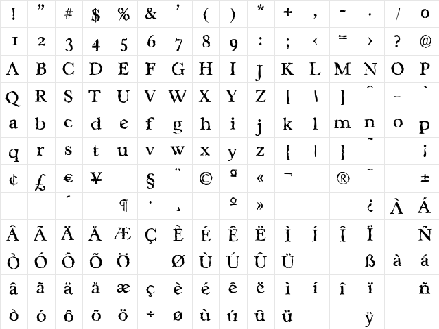 CasablancaRandom Regular font glyph preview CasablancaRandom Regular font glyphpreview