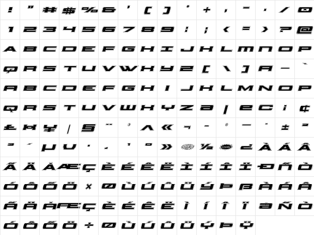 Classic Cobra Academy Italic Italic font glyph preview Classic Cobra Academy Italic Italic font glyphpreview