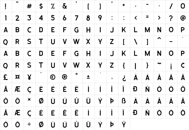 Caligor Sans Edge font glyph preview Caligor Sans Edge font glyphpreview