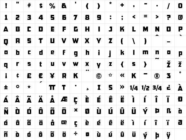 CFB1 American Patriot Regular font glyph preview CFB1 American Patriot Regular font glyphpreview