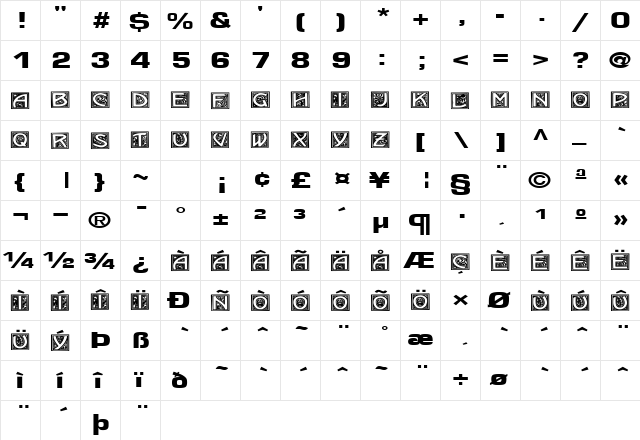 CarnegieWay32 Regular font glyph preview CarnegieWay32 Regular font glyphpreview