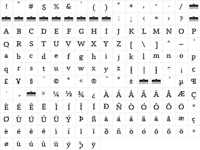 Anaphora Stencil Book font glyph preview Anaphora Stencil Book font glyphpreview