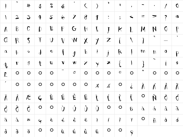 Clubhouse Regular font glyph preview Clubhouse Regular font glyphpreview