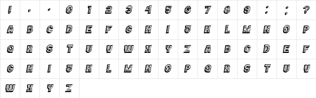 Casino 3D Marquee Italic font glyph preview Casino 3D Marquee Italic font glyphpreview