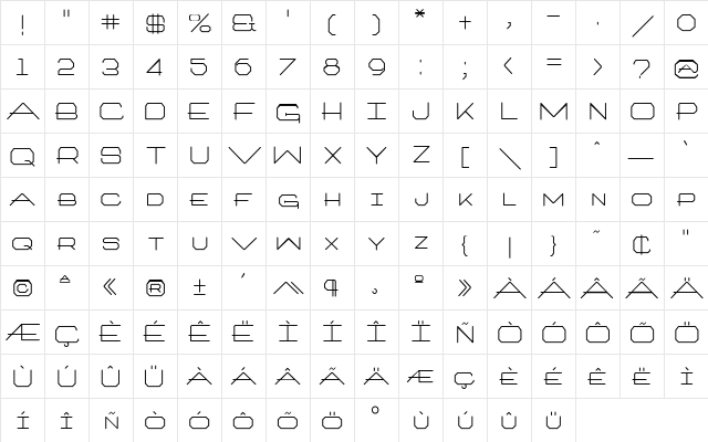 ArchitextOneTyp Regular font glyph preview ArchitextOneTyp Regular font glyphpreview