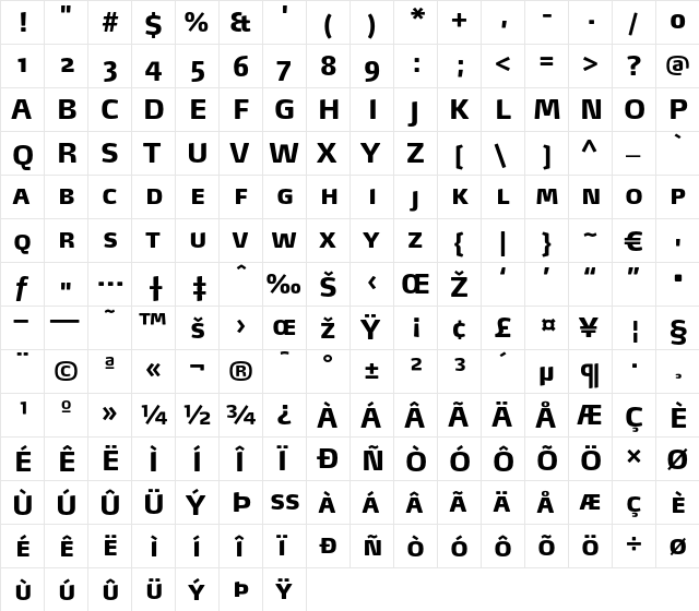 Max-ExtraBoldSC Regular font glyph preview Max-ExtraBoldSC Regular font glyphpreview