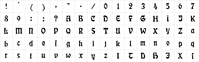 RSRudelsberg Regular font glyph preview RSRudelsberg Regular font glyphpreview
