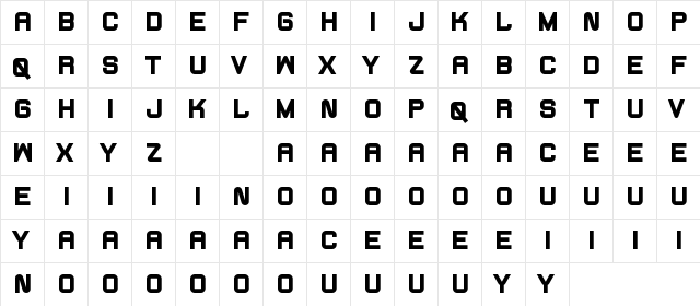 Fearcheer Demo Bold font glyph preview Fearcheer Demo Bold font glyphpreview