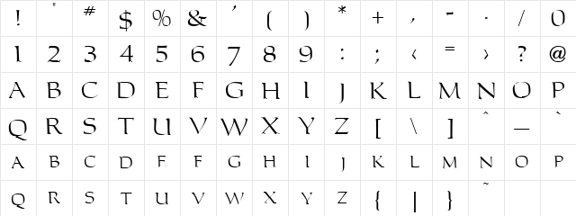 California 5 Regular font glyph preview California 5 Regular font glyphpreview