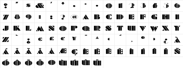 FeteAccompli Regular font glyph preview FeteAccompli Regular font glyphpreview