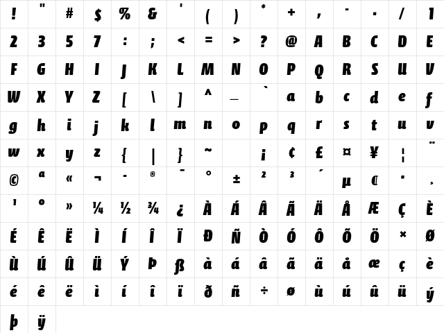 Calcite Pro Black font glyph preview Calcite Pro Black font glyphpreview