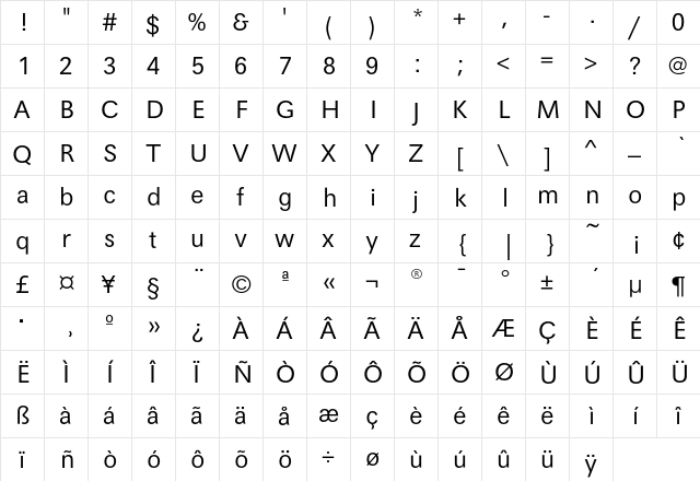 MaximaEF-Light Regular font glyph preview MaximaEF-Light Regular font glyphpreview