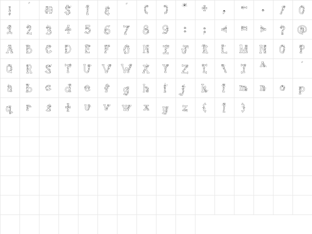 CK Wedding Rose Regular font glyph preview CK Wedding Rose Regular font glyphpreview