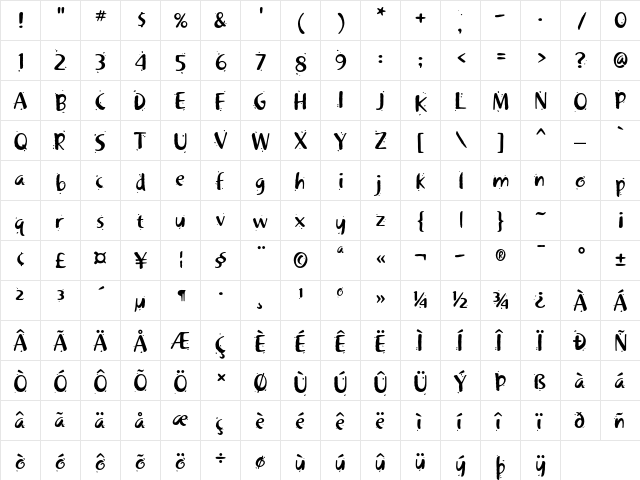 Khaki Std 2 font glyph preview Khaki Std 2 font glyphpreview