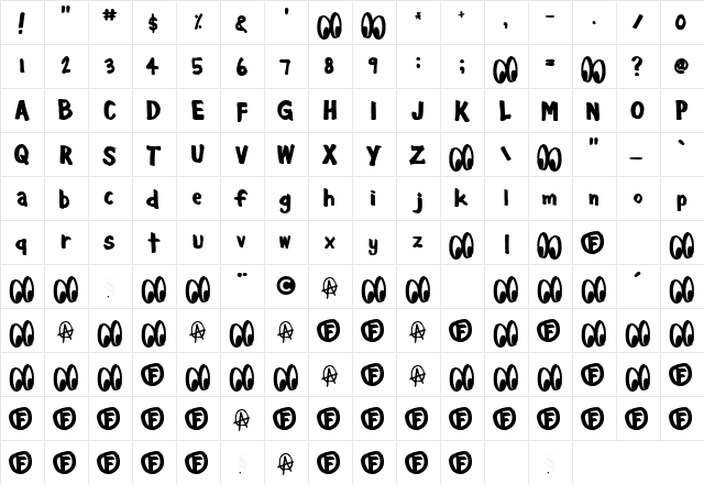 Cheesewiddler Regular font glyph preview Cheesewiddler Regular font glyphpreview