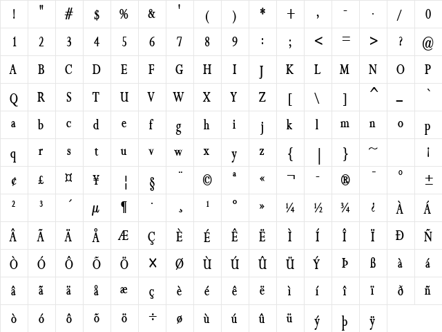 Rapid Thin Bold font glyph preview Rapid Thin Bold font glyphpreview