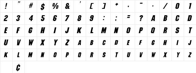 AtlasSCapsSSK Italic font glyph preview AtlasSCapsSSK Italic font glyphpreview