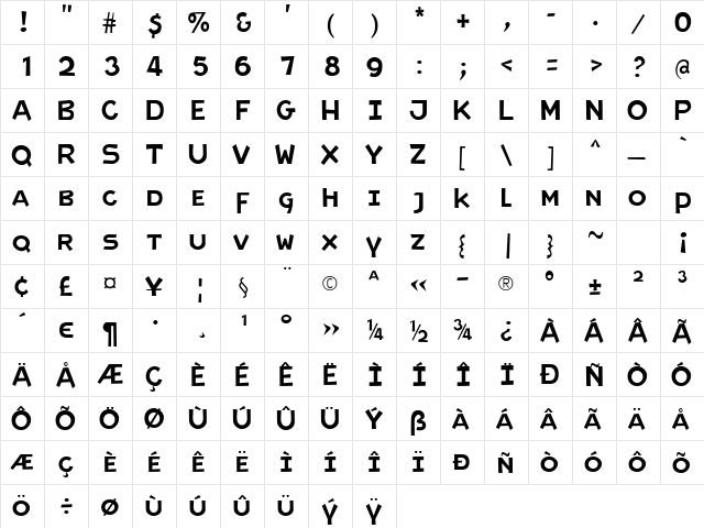 Letrinth Regular font glyph preview Letrinth Regular font glyphpreview