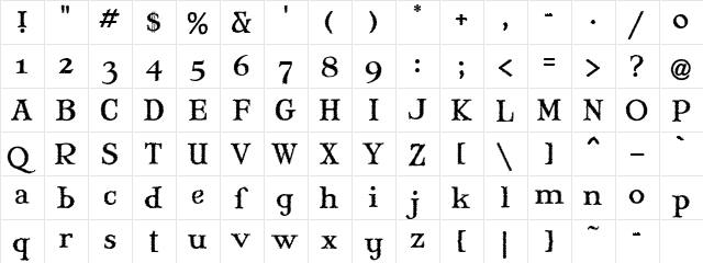 Mary Jane Windlin Regular font glyph preview Mary Jane Windlin Regular font glyphpreview