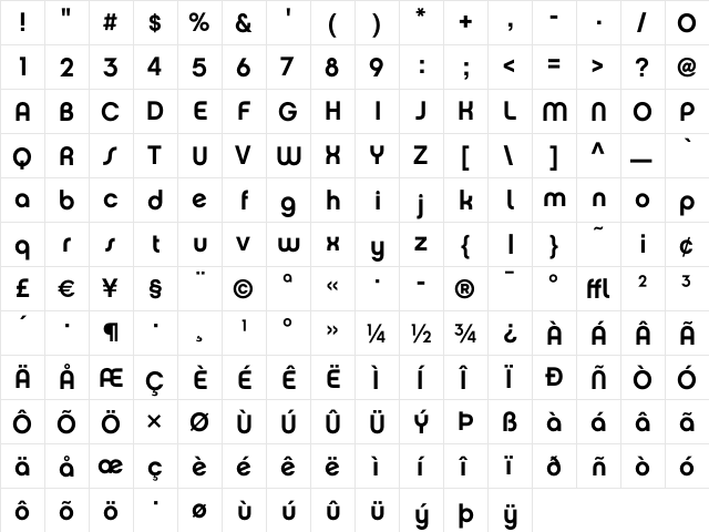 Chalet NewYorkNineteenSeventy font glyph preview Chalet NewYorkNineteenSeventy font glyphpreview