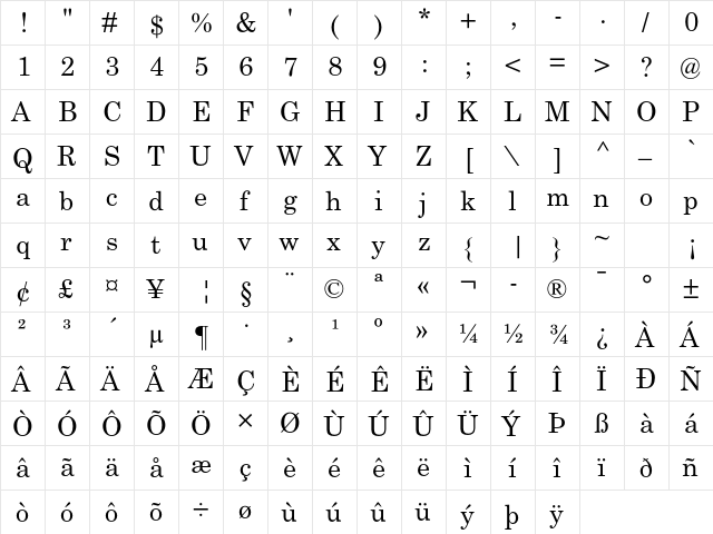 Century Schoolbook Std Regular font glyph preview Century Schoolbook Std Regular font glyphpreview