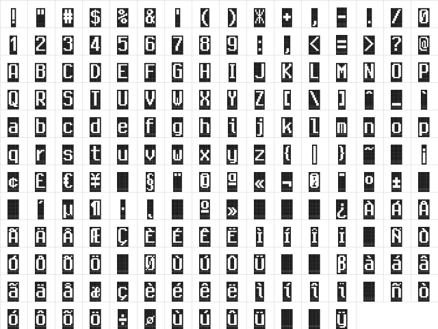 CallFiveL-Negativ Regular font glyph preview CallFiveL-Negativ Regular font glyphpreview