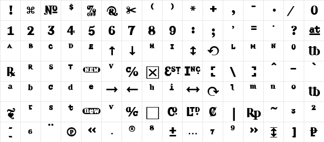Amplifier Bold font glyph preview Amplifier Bold font glyphpreview
