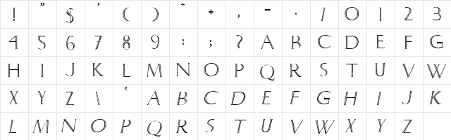 Carissimi Regular font glyph preview Carissimi Regular font glyphpreview