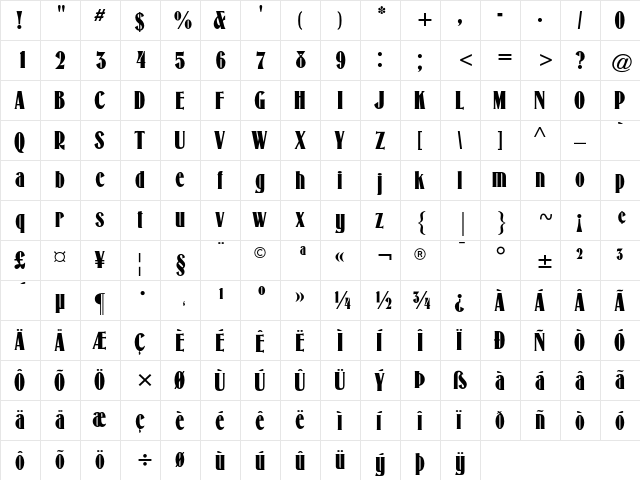 McCollough AT Regular font glyph preview McCollough AT Regular font glyphpreview