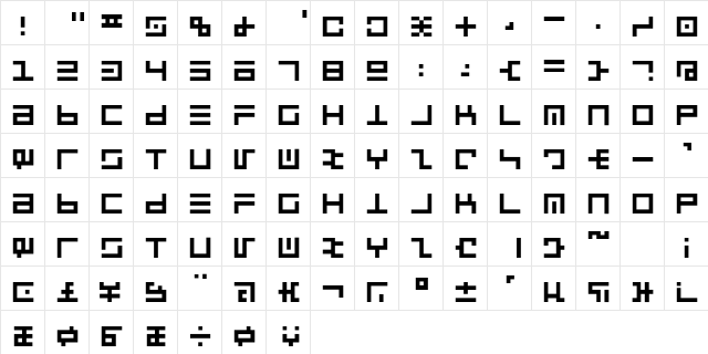 RSUltraLine Regular font glyph preview RSUltraLine Regular font glyphpreview