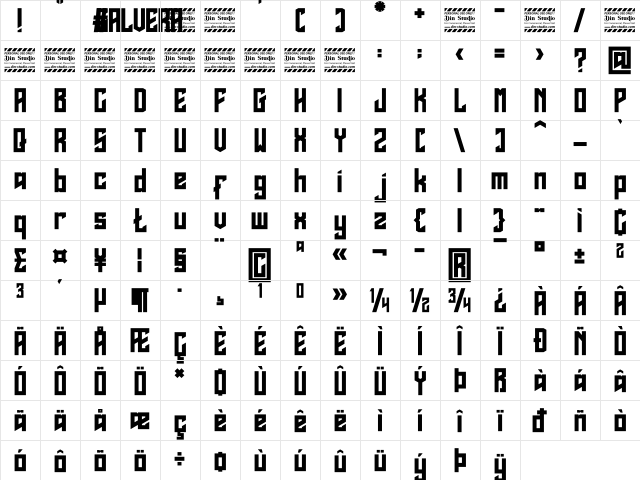 Calvera Personal Use Regular font glyph preview Calvera Personal Use Regular font glyphpreview