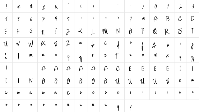 Callista Ollander Regular font glyph preview Callista Ollander Regular font glyphpreview