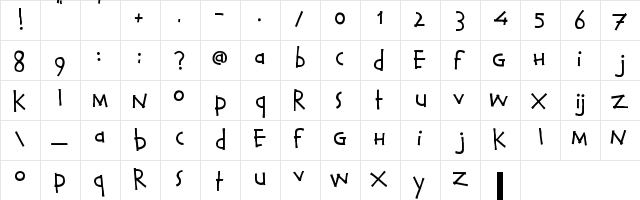 Calvin and Hobbes Normal font glyph preview Calvin and Hobbes Normal font glyphpreview