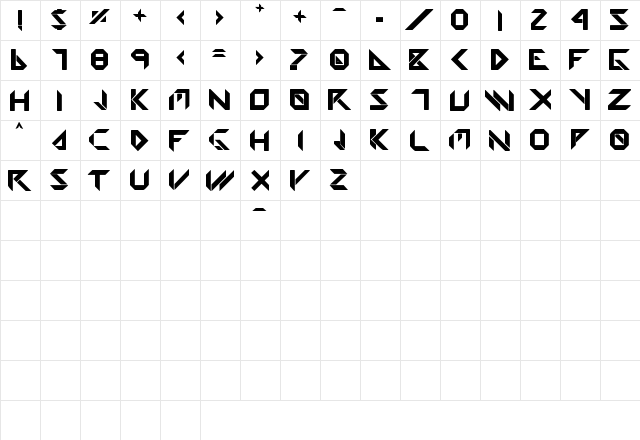 Amputa Regular font glyph preview Amputa Regular font glyphpreview