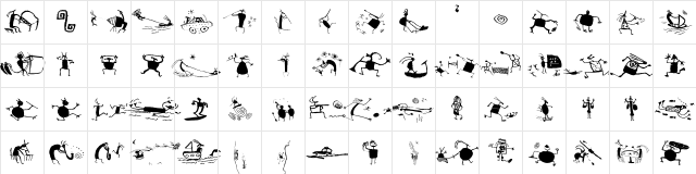 CavePeople Regular font glyph preview CavePeople Regular font glyphpreview