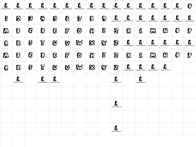 Rocky Bottoms Regular font glyph preview Rocky Bottoms Regular font glyphpreview