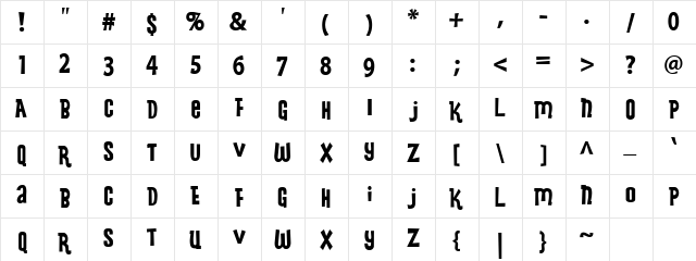 CK Surfer Regular font glyph preview CK Surfer Regular font glyphpreview