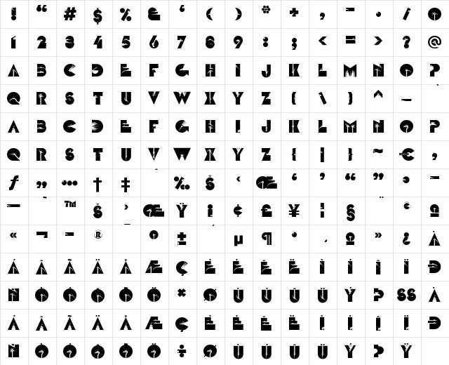 LTZootype Air Regular font glyph preview LTZootype Air Regular font glyphpreview