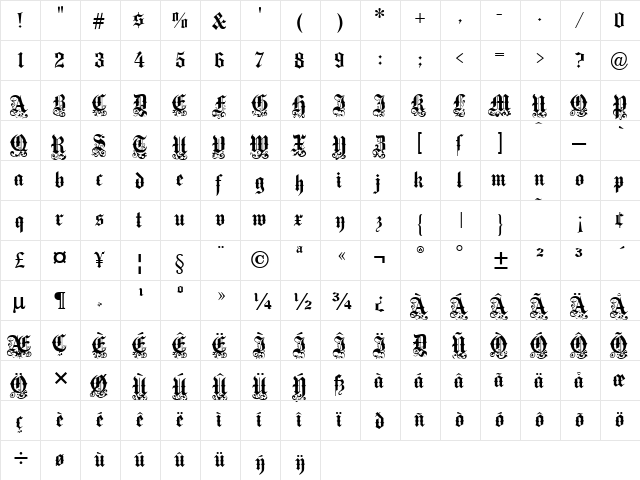 Medici Text Regular font glyph preview Medici Text Regular font glyphpreview
