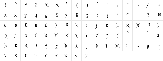 China Town Regular font glyph preview China Town Regular font glyphpreview