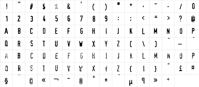 ConfidentialC Regular font glyph preview ConfidentialC Regular font glyphpreview